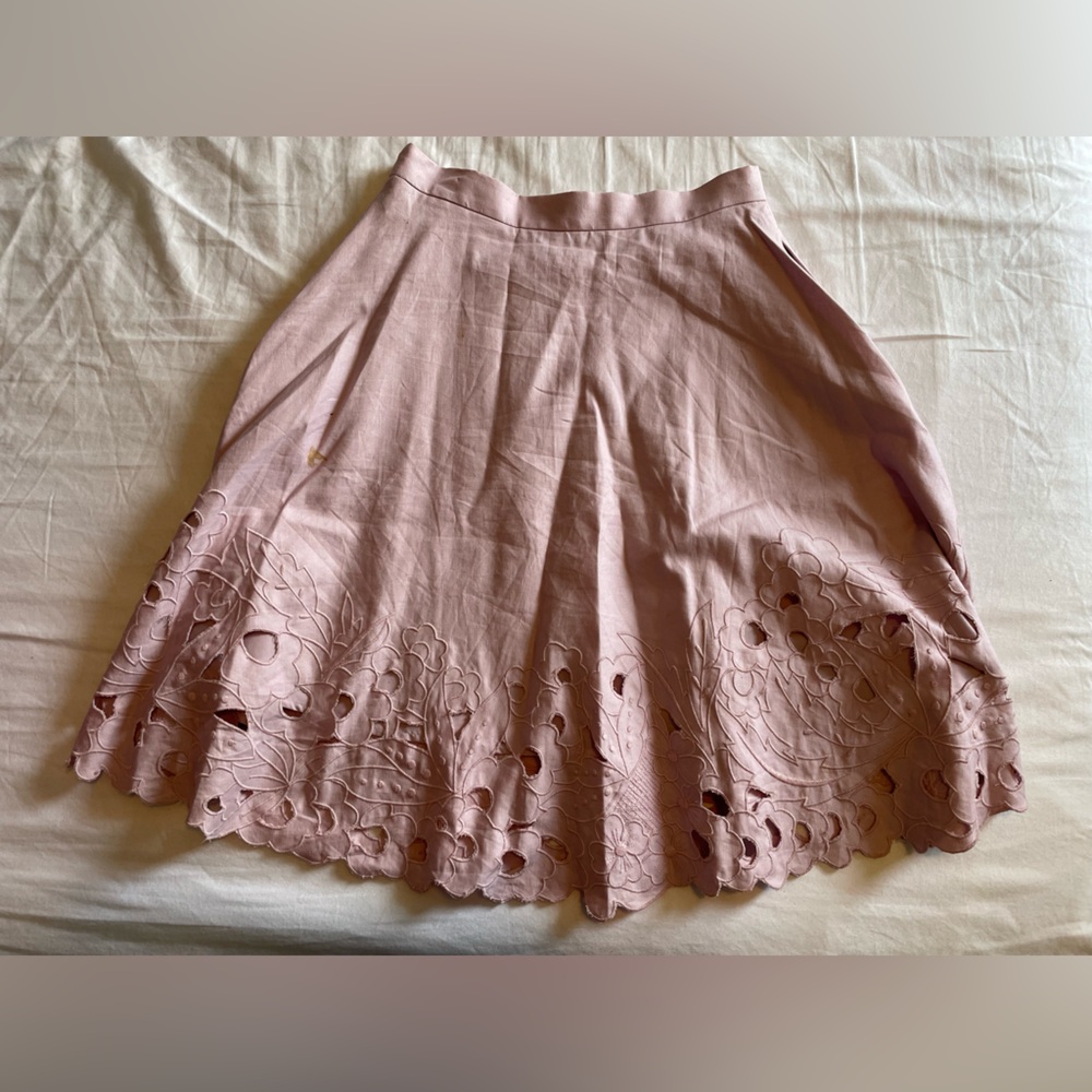 Ann Taylor Pink Embellished Mini Skirt